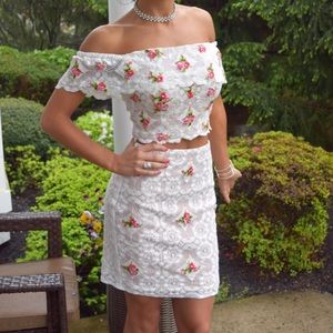 Sherri Hill Lace Embroidered Prom Dress